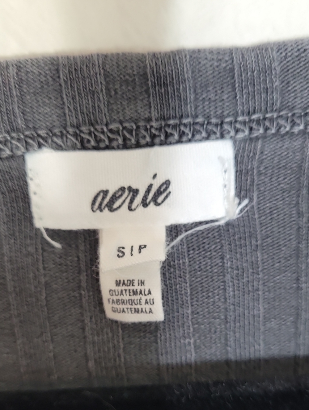 Aerie Cropped Ribbed Cardigan Size Small Gray Fitted Long Sleeve Layering Top - Picture 5 of 11